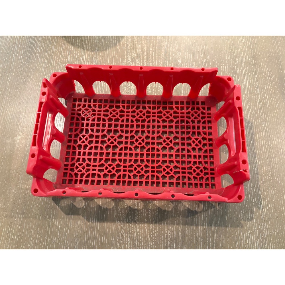 Coca-Cola Red Plastic Bottle Crate Carrier 16x11 Coke Soda Storage Husky-Lite